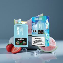 Blauwe Framboos IJskoude Aardbei Watermeloen Bubble Gum Razz Bar 40000 Puffs Wegwerp Vape met 650 Mah Batterij Type-C Port